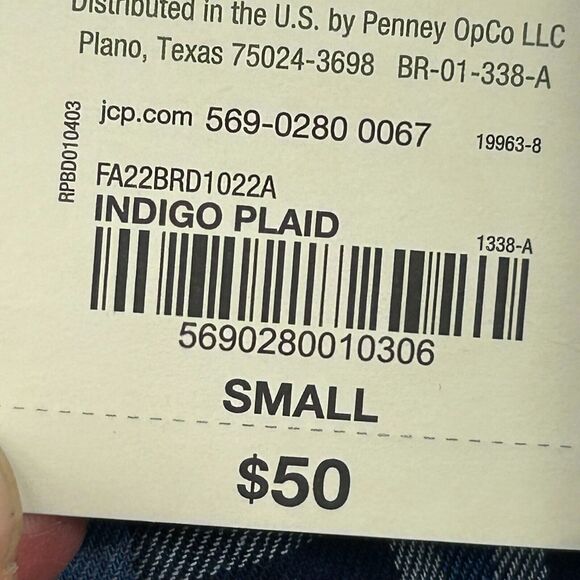 Mutual Weave Dress Shirt Mens Small Blue Plaid Button Up Long Sleeve Pockets - Picture 10 of 12